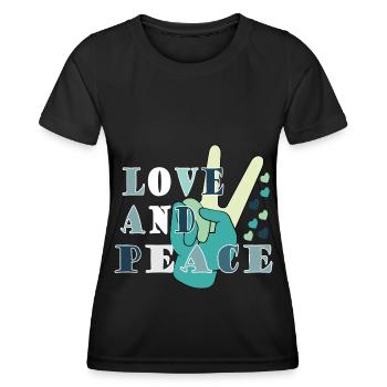 Love Peace Frieden Harmonie - Frauen Funktions-T-Shirt - Schwarz - Vorne - AI Model Female 172 light (172cm)