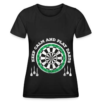 Dart Darts Dartboard Dartboard Throw Arrow - Women's Functional T-Shirt - black - Front - AI Model Female 172 light (172cm)