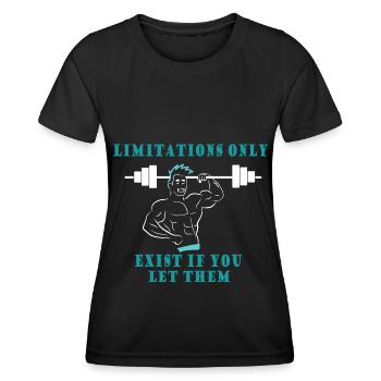Bodybuilding Kraftsport Fitness Muskelaufbau - Frauen Funktions-T-Shirt - Schwarz - Vorne - AI Model Female 172 light (172cm)