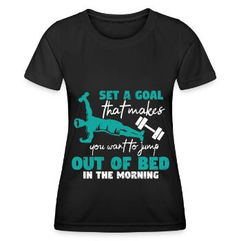 Bodybuilding Kraftsport Fitness Muskelaufbau - Frauen Funktions-T-Shirt - Schwarz - Vorne - AI Model Female 172 light (172cm)