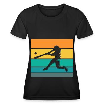 Joueur de baseball Baseball Batteur de batte de baseball - T-shirt sport Femme - noir - Devant - AI Model Female 172 light (172cm)