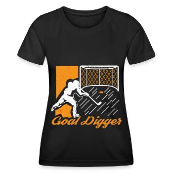 Ice Hockey Skates Puck Hockey Women - Women's Functional T-Shirt - black - Front - AI Model Female 172 light (172cm)