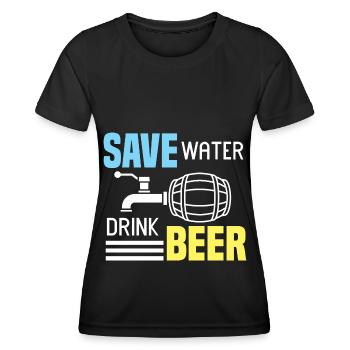 Bier Alkohol Party Trinkspiel Saufen - Frauen Funktions-T-Shirt - Schwarz - Vorne - AI Model Female 172 light (172cm)