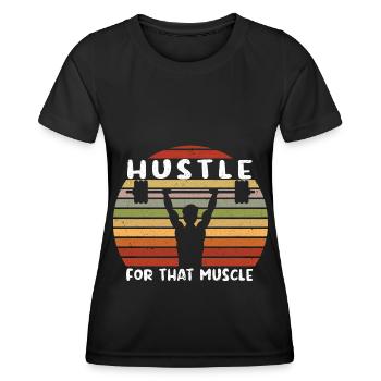 Bodybuilding Kraftsport Fitness Muskelaufbau - Frauen Funktions-T-Shirt - Schwarz - Vorne - AI Model Female 172 light (172cm)