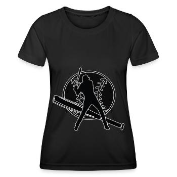 Joueur de baseball Baseball Batteur de batte de baseball - T-shirt sport Femme - noir - Devant - AI Model Female 172 light (172cm)