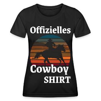 Westernreiten Western Reiter Cowboy Reitkleidung - Frauen Funktions-T-Shirt - Schwarz - Vorne - AI Model Female 172 light (172cm)