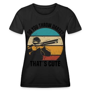 Wurfscheiben Schießen | Sport Wurfscheibe Geschenk - Frauen Funktions-T-Shirt - Schwarz - Vorne - AI Model Female 172 light (172cm)