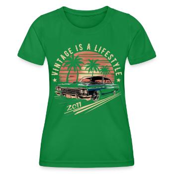 Vintage 2011 Retro Oldtimer Legendär seit 2011 - Frauen Funktions-T-Shirt - Kelly Green - Vorne - AI Model Female 172 dark (172cm)