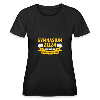 Gymnasium 2024 Schule bestanden Gymnasium Abschlus - Frauen Funktions-T-Shirt - Schwarz - Vorne - AI Model Female 172 light (172cm)