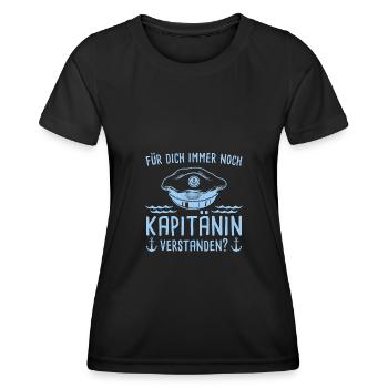 Seglerin Bootsführerschein Segelboot Kapitänin - Frauen Funktions-T-Shirt - Schwarz - Vorne - AI Model Female 172 light (172cm)