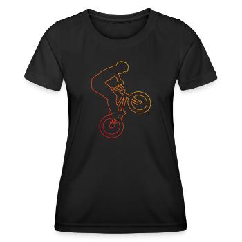 Vélo bmx garçons hommes cyclisme femmes vélo bmx vélo - T-shirt sport Femme - noir - Devant - AI Model Female 172 light (172cm)