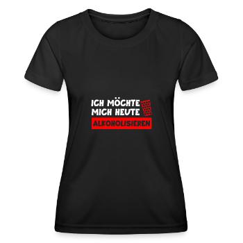 Schorle Pfälzer Dubbeglas Geschenk - Frauen Funktions-T-Shirt - Schwarz - Vorne - AI Model Female 172 light (172cm)