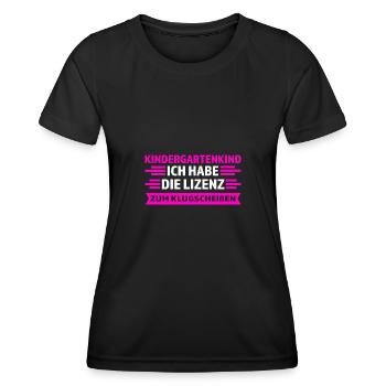 Kindergarten Anfang Kindergartenkind Geschenk - Frauen Funktions-T-Shirt - Schwarz - Vorne - AI Model Female 172 light (172cm)