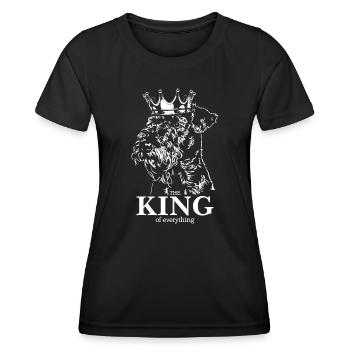 AIREDALE TERRIER King of everything Hund Wilsigns - Frauen Funktions-T-Shirt - Schwarz - Vorne - AI Model Female 172 light (172cm)
