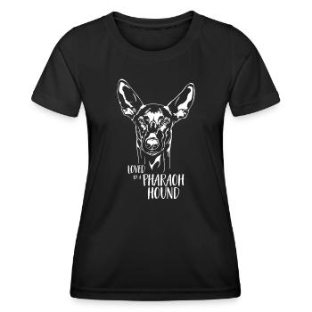 Loved by a Pharaoh Hound Dogs Dog Saying - Women's Functional T-Shirt - black - Front - AI Model Female 172 light (172cm)