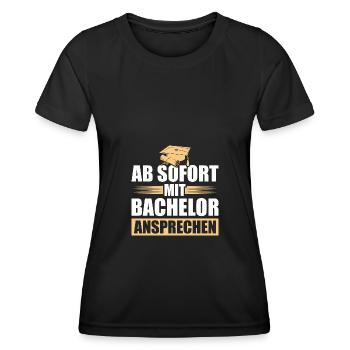 Studium Bestandene Bachelorprüfung Bachelor - Frauen Funktions-T-Shirt - Schwarz - Vorne - AI Model Female 172 light (172cm)