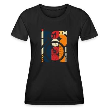 Radfahren Grafik, Gravelbike, Bauhaus, Geschenk - Frauen Funktions-T-Shirt - Schwarz - Vorne - AI Model Female 172 light (172cm)