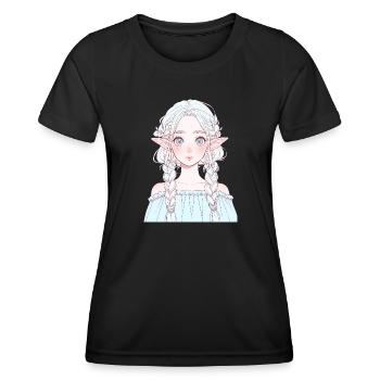 Anime, Fille d’anime, Fille d’anime, Elfe - T-shirt sport Femme - noir - Devant - AI Model Female 172 light (172cm)