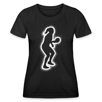 Tischtennis Spieler Damen Tischtennisspieler - Frauen Funktions-T-Shirt - Schwarz - Vorne - AI Model Female 172 light (172cm)