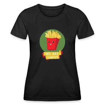 POMMES - WE ARE FAMILY - Women's Functional T-Shirt - black - Front - AI Model Female 172 light (172cm)
