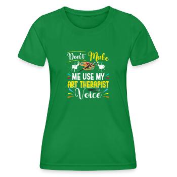 Kunsttherapeut, Grafisches Zeichnen, Kunstdesign - Frauen Funktions-T-Shirt - Kelly Green - Vorne - AI Model Female 172 dark (172cm)