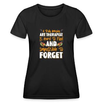 Kunsttherapeut, Grafisches Zeichnen, Kunstdesign - Frauen Funktions-T-Shirt - Schwarz - Vorne - AI Model Female 172 light (172cm)