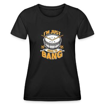 Tenor Percussion Drum | Music band drummer - Women's Functional T-Shirt - black - Front - AI Model Female 172 light (172cm)