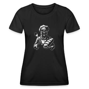 Zombie as Baker - creepy horror baker - Women's Functional T-Shirt - black - Front - AI Model Female 172 light (172cm)