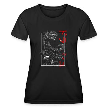 Japan Weltraum Drache retro 90s E-Girl & E-Boy - Frauen Funktions-T-Shirt - Schwarz - Vorne - AI Model Female 172 light (172cm)