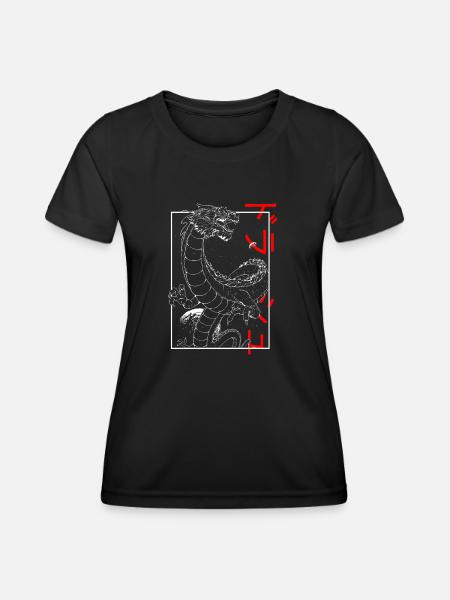 Japan Weltraum Drache retro 90s E-Girl & E-Boy - Frauen Funktions-T-Shirt - Schwarz