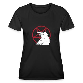 Satan Teufel Gothik Pentagramm Satanic Rabe Hexe - Frauen Funktions-T-Shirt - Schwarz - Vorne - AI Model Female 172 light (172cm)