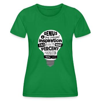 Zitat | Thomas Edison - Frauen Funktions-T-Shirt - Kelly Green - Vorne - AI Model Female 172 dark (172cm)