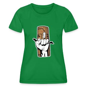 Main au tire-bouchon - T-shirt sport Femme - vert - Devant - AI Model Female 172 dark (172cm)