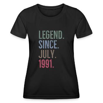 Legende seit Juli 1991 - Frauen Funktions-T-Shirt - Schwarz - Vorne - AI Model Female 172 light (172cm)