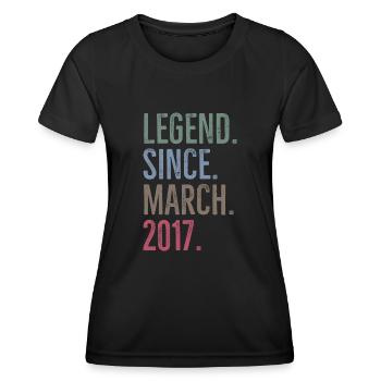 Legend Since March 2017 - Women's Functional T-Shirt - black - Front - AI Model Female 172 light (172cm)