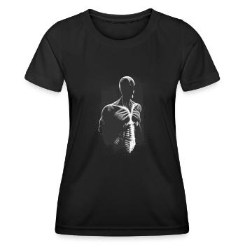 Organic Man - T-shirt sport Femme - noir - Devant - AI Model Female 172 light (172cm)