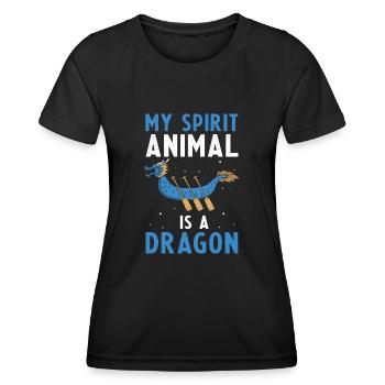 Course de bateaux chinois pour les entraîneurs de bateaux-dragons - T-shirt sport Femme - noir - Devant - AI Model Female 172 light (172cm)