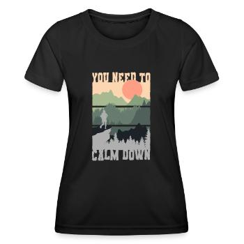 Chemise de Pâques Mignon Chick Dig Me - T-shirt sport Femme - noir - Devant - AI Model Female 172 light (172cm)