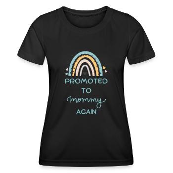 Promoted to mommy again pregnancy announcement - Women's Functional T-Shirt - black - Front - AI Model Female 172 light (172cm)