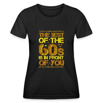 60s 60s 60's sixties - Women's Functional T-Shirt - black - Front - AI Model Female 172 light (172cm)