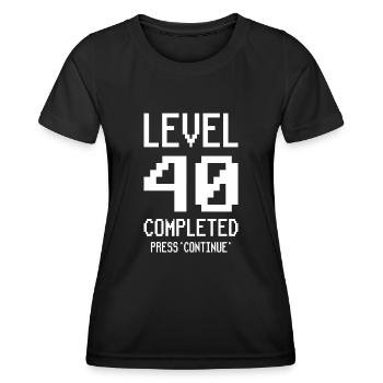 40e anniversaire Gaming 40 ans Gamer Pixel - T-shirt sport Femme - noir - Devant - AI Model Female 172 light (172cm)