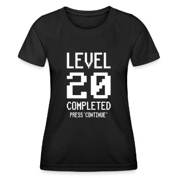 20e anniversaire Gamer 20 ans - T-shirt sport Femme - noir - Devant - AI Model Female 172 light (172cm)