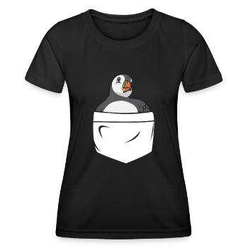 puffin puffin auke birds Lunde - Women's Functional T-Shirt - black - Front - AI Model Female 172 light (172cm)