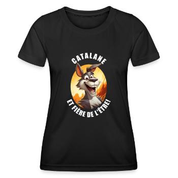 Catalane et fière de l'être blanc - T-shirt sport Femme - noir - Devant - AI Model Female 172 light (172cm)