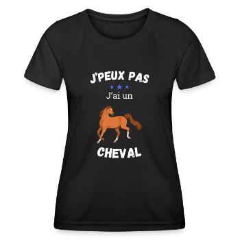 I can't, I've got a horse - Women's Functional T-Shirt - black - Front - AI Model Female 172 light (172cm)