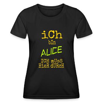 Gift for Alice - Women's Functional T-Shirt - black - Front - AI Model Female 172 light (172cm)