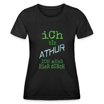 Cadeau pour Athur - T-shirt sport Femme - noir - Devant - AI Model Female 172 light (172cm)