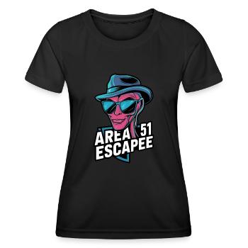 Évadé de la zone 51 - T-shirt sport Femme - noir - Devant - AI Model Female 172 light (172cm)