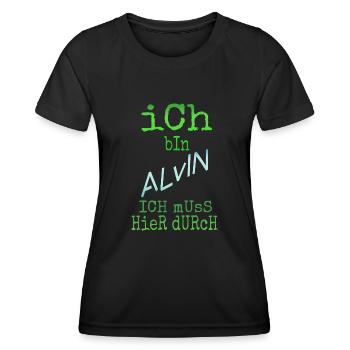 Alvin as Alvin - Women's Functional T-Shirt - black - Front - AI Model Female 172 light (172cm)