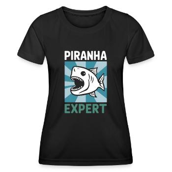 Piranha - Frauen Funktions-T-Shirt - Schwarz - Vorne - AI Model Female 172 light (172cm)